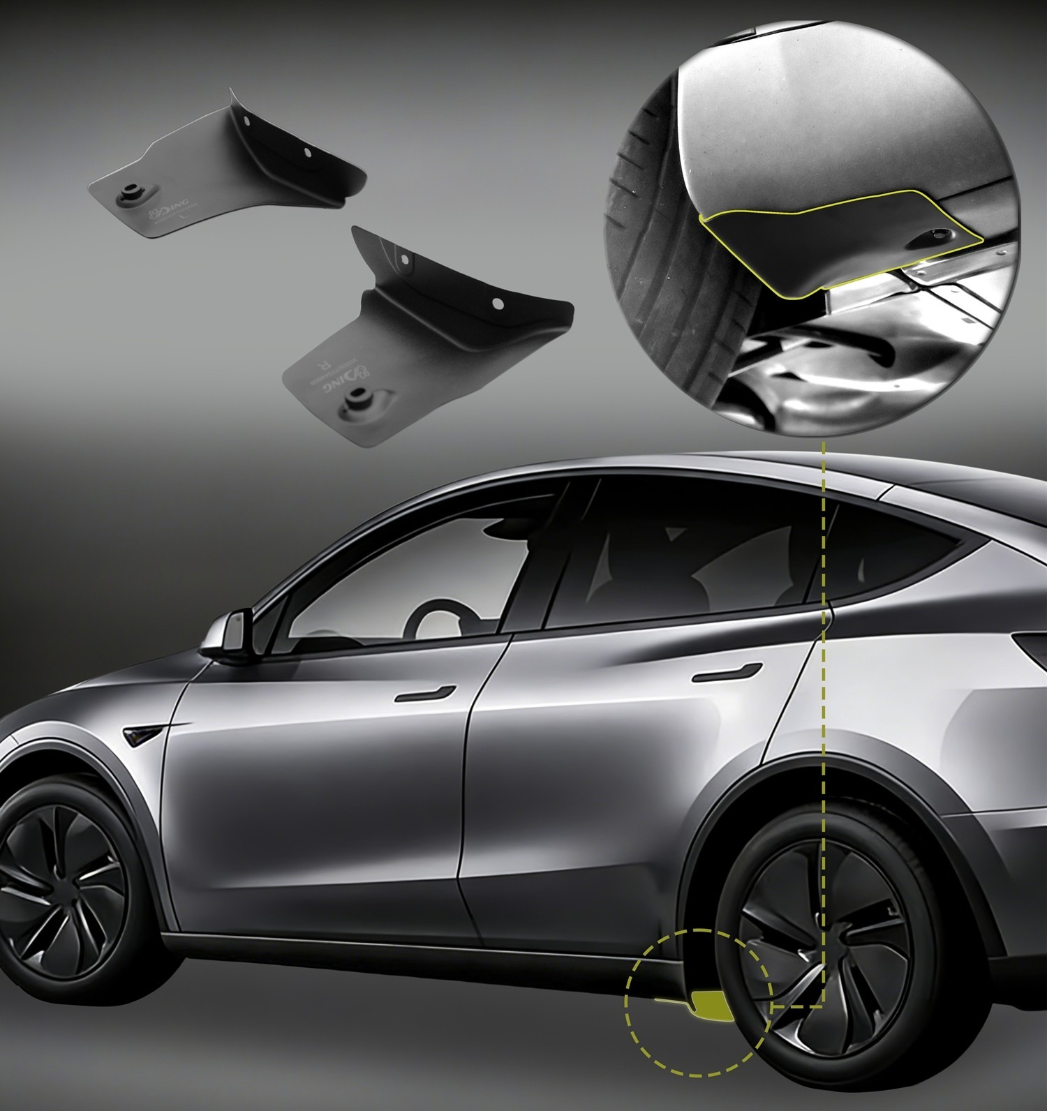 Mud Flaps Splash Guards & Side Skirt Protectors for Tesla Model Y 2020-2024