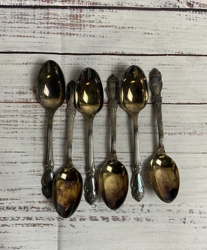 Vintage Sterling Silver Set Of 6 Dessert Spoons - Picture 2 of 4