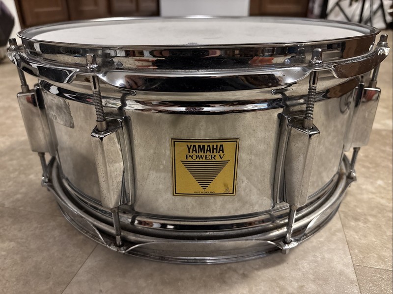 Rare Yamaha Power V Snare Drum 14x6 Steel Shell Made in England Excellent Shape