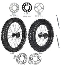 70/100-19 90/100-16 Wheel Tire Rim Brake Rotor Sprocket Off Road Pit Dirt Bike