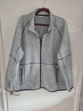 Ladies BNWOT 'Damart' Full Zip Up Fleece Jacket. Grey Fleck. Size 26