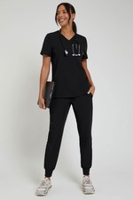 Women's Scrub Set Medical Uniform Top & Pants Hospital Dental Nurse Workwear