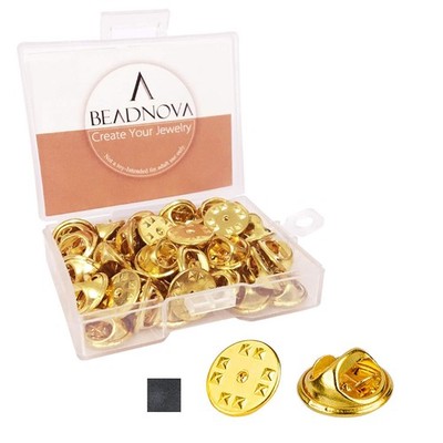 BEADNOVA 50PCS Butterfly Clutch Metal Pin Backs Backings for Lapel 50pcs 