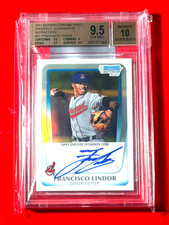 2011 1st Bowman Chrome FRANCISCO LINDOR Auto Refractor /500 BGS 9.5/10 GEM MINT