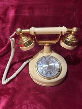 Vintage Western Electric French Style Princess Rotary Dial Telephone Beige/Gold