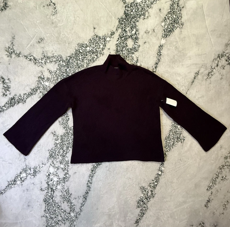 Suéter French Connection para mujer talla XL granate cuello embudo manga acampanada Foto 2 de 4