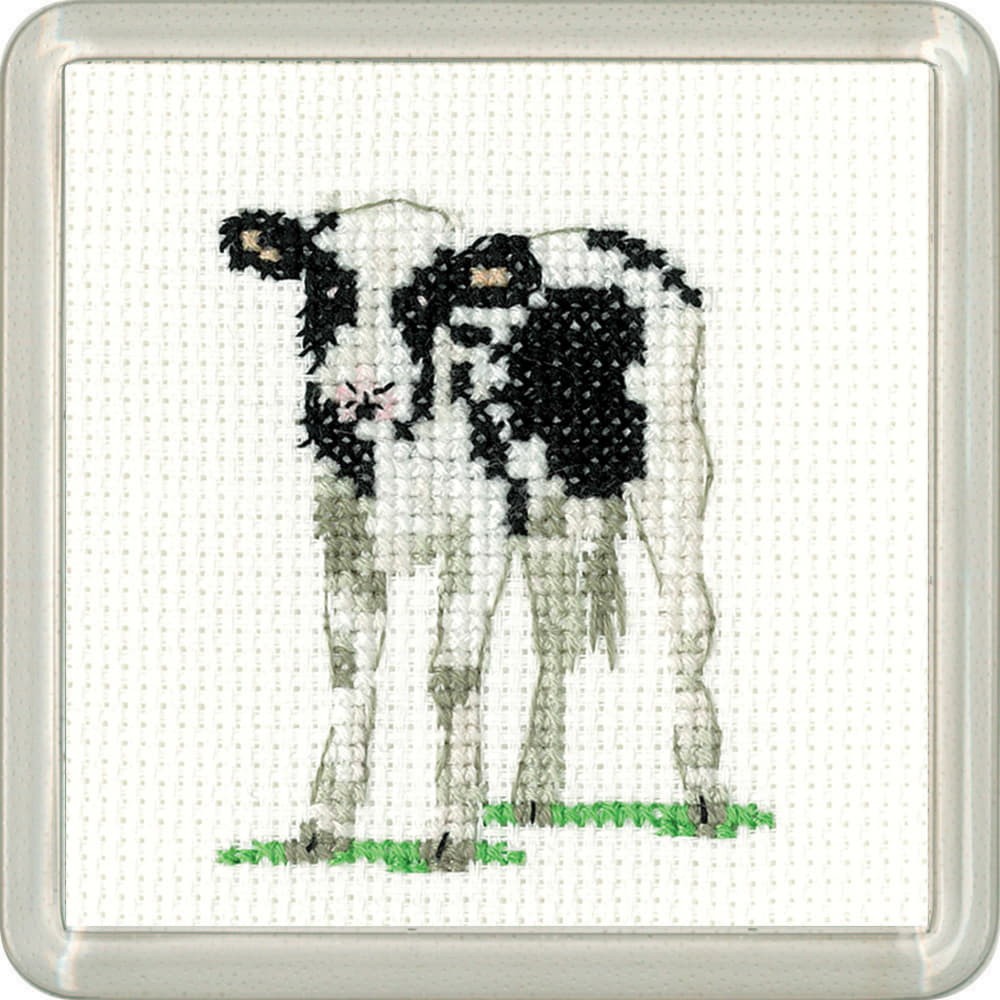 Heritage counted cross stitch kit Aida ""Calf Coaster (A)"", CFCF1956-A, Coaster s