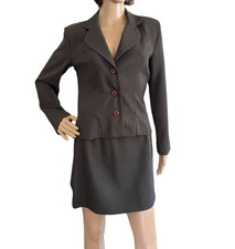 Vintage Splurge By ASB Womens 2 Piece Skirt Suit Size 7 Brown