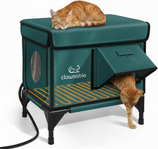 Indestructible Heated Cat House for outside Winter, 100 Waterproof, Safe Escape