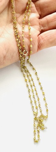 18k Yellow Gold 11.00 ct Fancy Yellow Diamond Strand 5.4 g. Necklace 31.5 inches - Picture 3 of 11