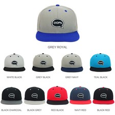 Youth Kid's Oops Patch Flat Bill Snapback 2-Tone Baseball Cap - FREE SHIPPING