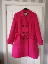 Yumi Bright Pink Coat Belted Size 16