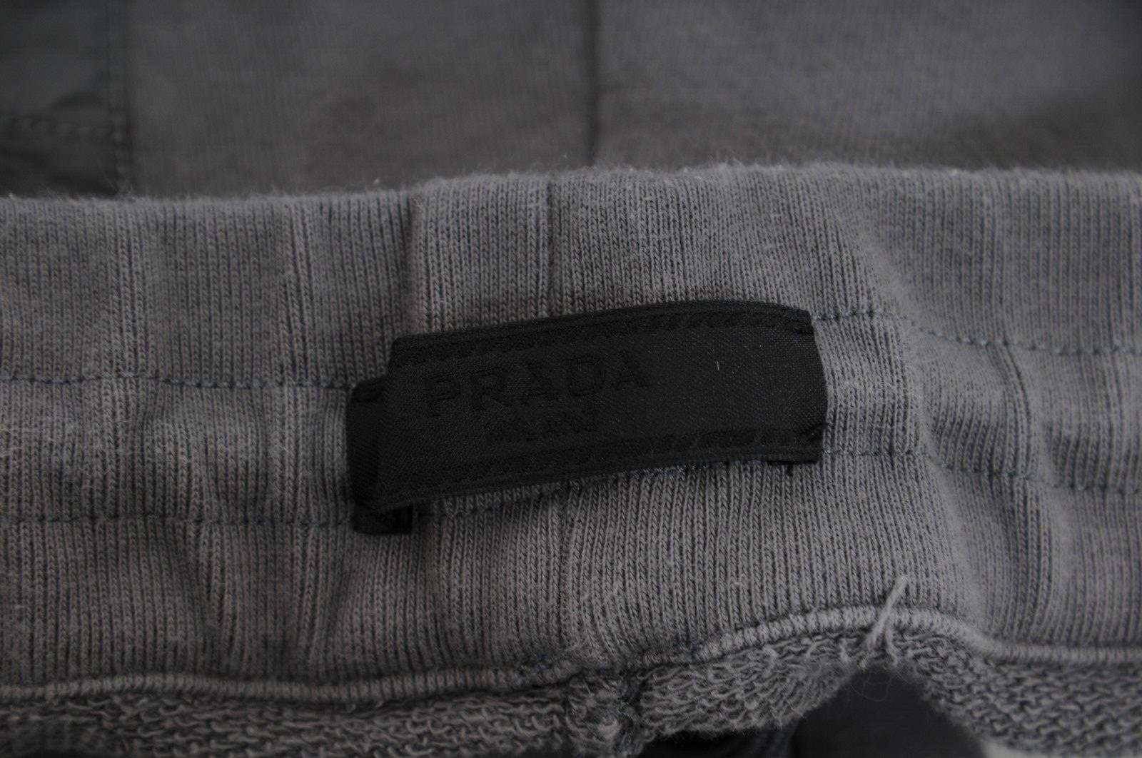 Prada Men Sweat Pants Size Medium Gray Cotton Joggers Nylon Logo Pocket image 6