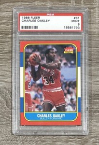 CHARLES OAKLEY 1986 Fleer #81 PSA 9 MINT