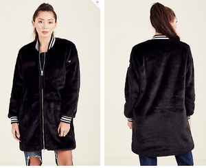 faux fur bomber jacket womens