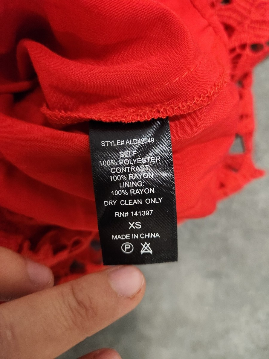 ASTR The Label Size XS Red Lace Mini A-line Dress Strappy Cocktail