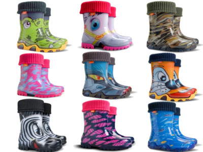 DEMAR Gefüttert Gummistiefel Kinder Regenstiefel mit Innensocken Stiefel NEU