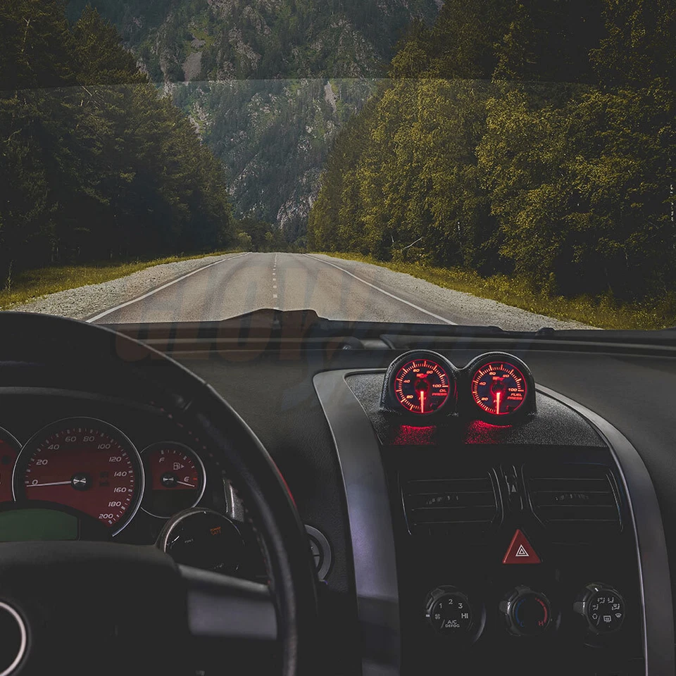 GlowShift 2004-2006 Pontiac GTO Dual Dashboard Gauge Package with Black 7 Color - Изображение 2 из 4