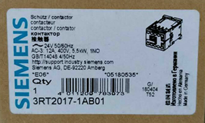 1PC NEW SIEMENS 3RT2017-1AB01 24V free shipping