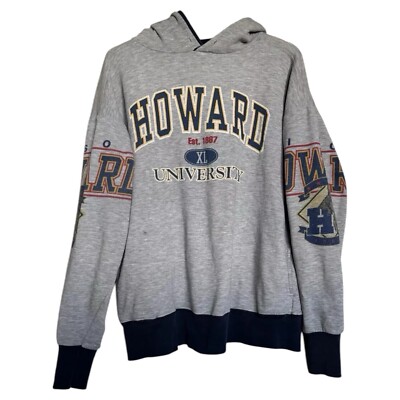 VTG Howard University Hoodie Sweatshirt Pullover Mens XL Gray