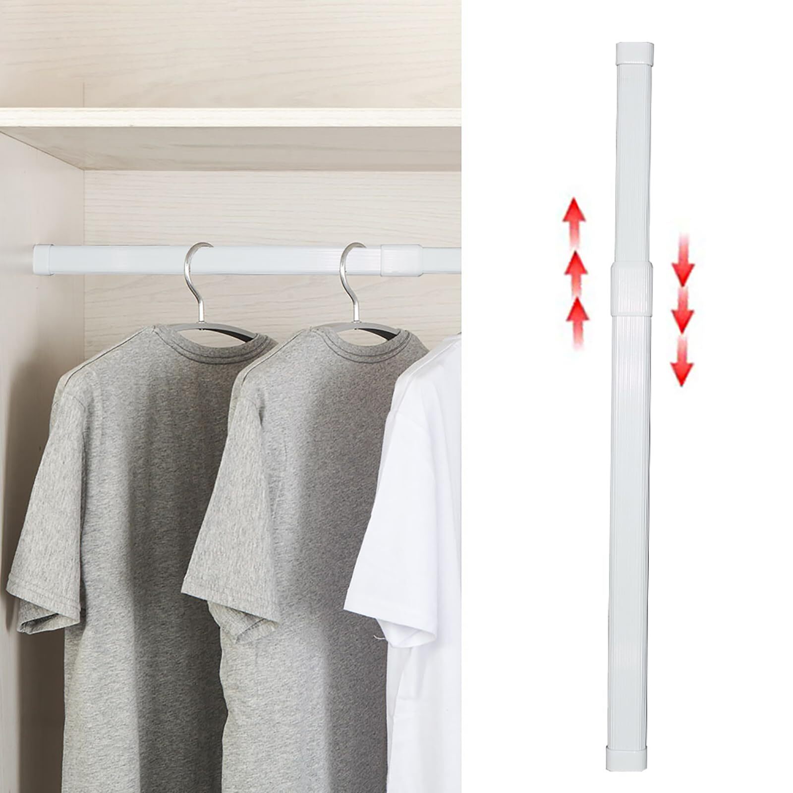 18 to 26 Inch Adjustable Closet Rod Oval Closet Rod Wall Mounted Hanging Rod ...
