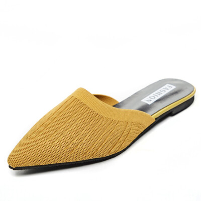 Women's Slippers Loafer Knitting Shoes Mule Flat Shoes Pointed No
