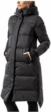 Mpg Water Wind Resistant Black Heavy Down Filled Long Maxi Parka Jacket Coat Xl