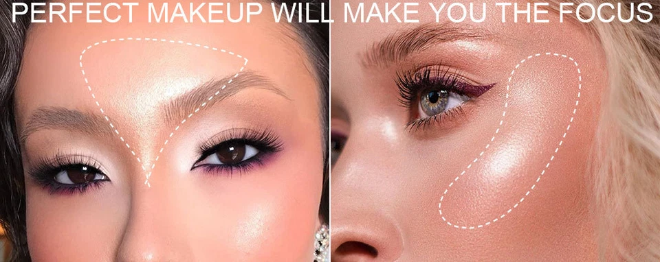 Diamond Highlighter Palette Face Eye Body Natural Gloss High Light Baked Powder - Image 4 of 4