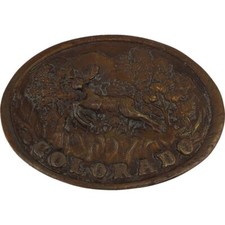 Colorado Buck Deer Hunter Hunting Western Cowboy 1970s NOS Vintage Belt Buckle