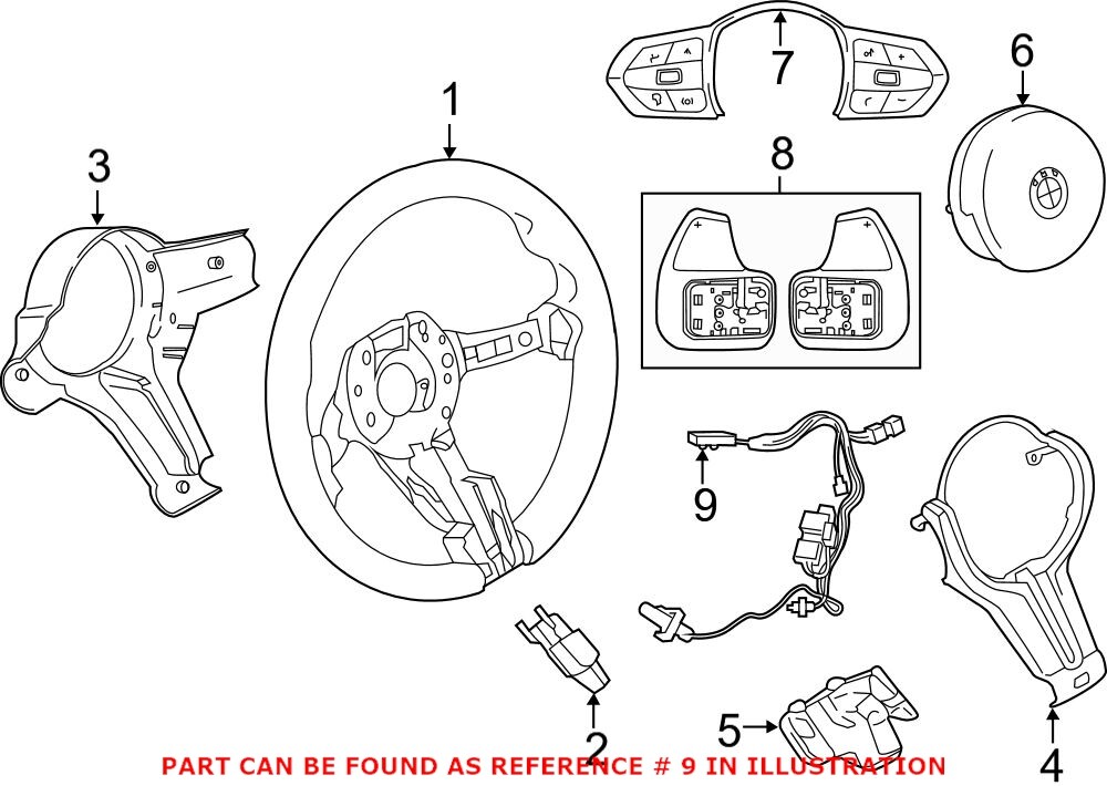 For BMW Genuine Steering Wheel Wiring Harness Front 32307848337 eBay