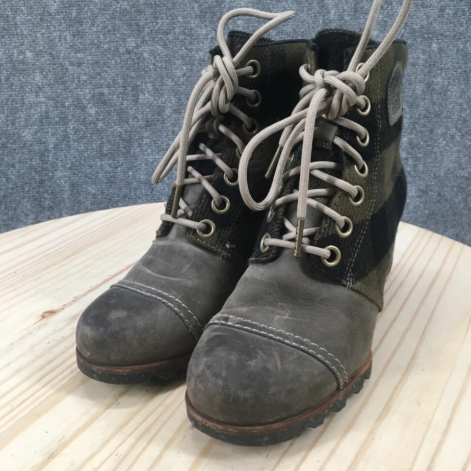 Botas Sorel para mujer 8 Joan of Arctic cuña multicolor a cuadros con cordones al tobillo LL5290 Foto 4 de 4