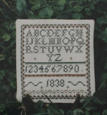 1838 Miniature Sampler - from the Wyndham Collection - Samplers and Such 