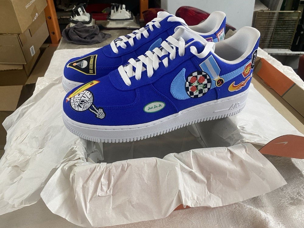 Nike Air Force 1 LA Blue Patched Sneakers Size 10 DX2304-400 New in Box