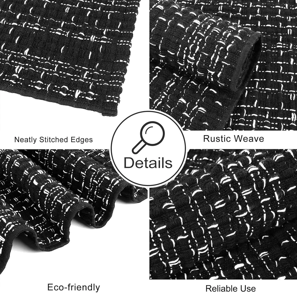 Alfombra Exterior 4X6 Alfombra Lavable Alfombra Cocina Rayas Blanco y Negro Algodón Foto 4 de 4