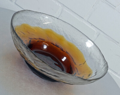 edle Eisglas Schale Obstschale Sammlerglas Vintage 1960er Jahre Made in Denmark