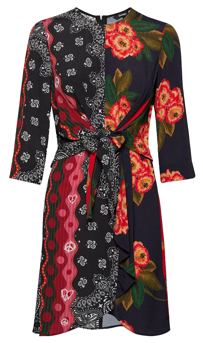 Robe Chasuble Desigual Taille 44 Verte En Coton - Occasion Très Bon état, Longueur Genou