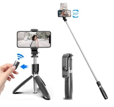 Bluetooth Shutter Phone Holder Tripod Stand Selfie Stick LED PHONE PHOTOGRAPHY