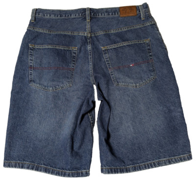 VTG Y2K HILFIGER RED LABEL FREEDOM FIT Men 36 (Actual 38) Denim Bermuda Jeans