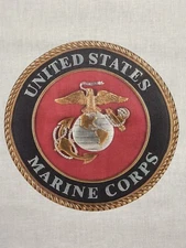 1 United States Marine Corp Quilt Block Veteran Military Fabric Seal Wall #5