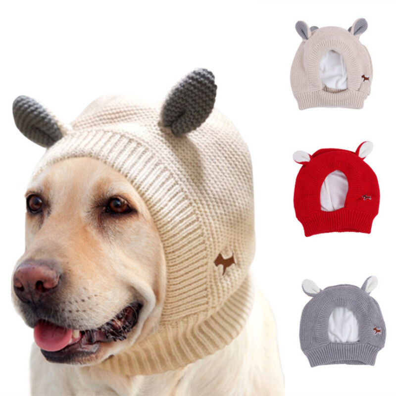 Warm Knitted Dog Cold Winter Caps Pet Hat Dog Outdoor Warming Headgear  Clothes