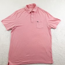 Vineyard Vines Shirt Men Medium Edgartown Polo Pink Perfromance