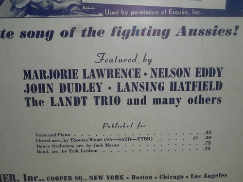 The Army Air Corps WW2 Sheet Music 1942 Words & Music Captain Robert Crawford - Picture 12 of 13