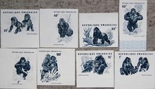 RWANDA RUANDA 1970 400-07 PROOFS PROBEN Berggorilla Mountain Gorilla Fauna