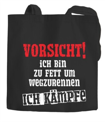 Jute Bag I'm Too Fat To Run Away I'm Fighting Cotton Bag Cloth Bag