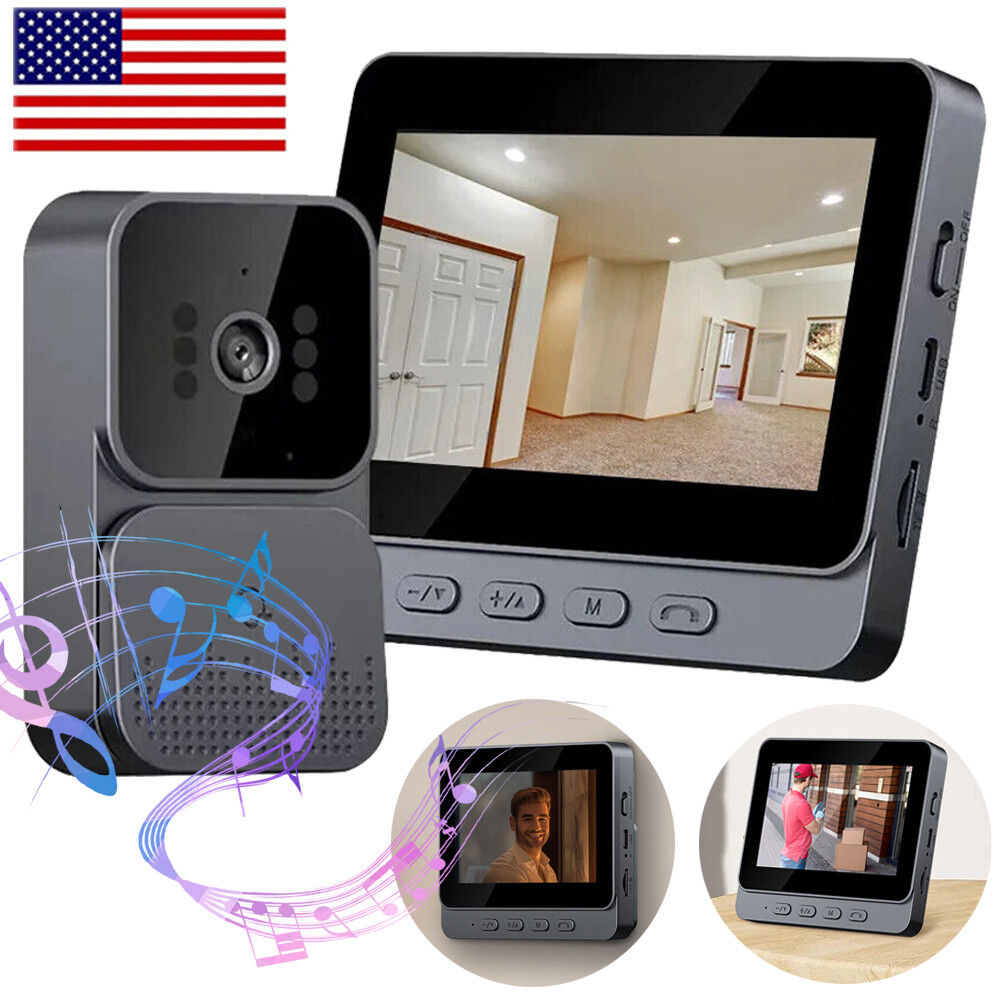 1080P Smart Doorbell Camera IPS Screen Two Way Video Intercom Home Security Bell-image