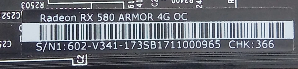 MSI Radeon RX 580 4GB RADEON RX 580 ARMOR 4G OC Video Card As-Is Parts - Image 2 of 4