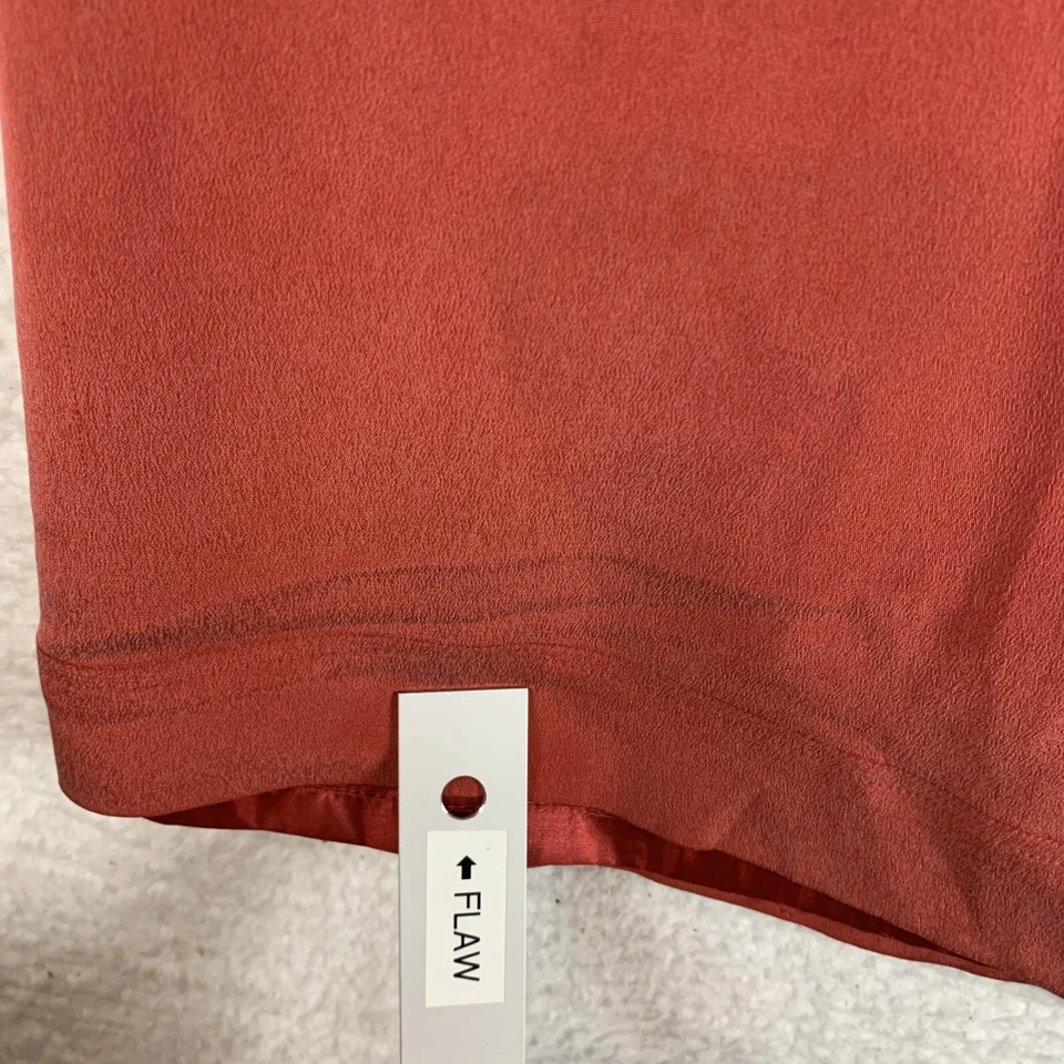 Travis Ayers A-Line Skirt Womens 14P Red Orange 100% Silk Vented Back Lined 7820 - Image 4 of 4