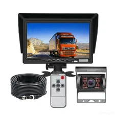 7" Rear View Monitor HD 12V/24V + IR Backup 4PIN CCD Camera Kit for Bus Caravan