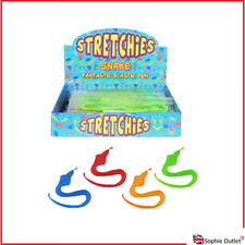 6x STRETCHY STICKY SNAKE Kids Pinata Toy Loot Party Bag Stocking Filler Gift H09