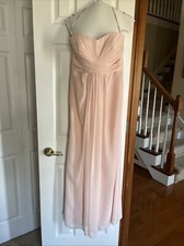 David  s Bridal Peach F15555 Prom/Bridesmaid Strapless Dress-Size 6